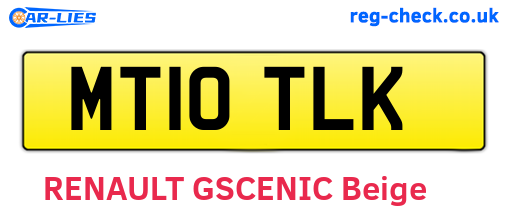 MT10TLK are the vehicle registration plates.