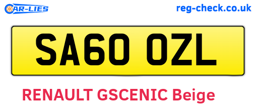 SA60OZL are the vehicle registration plates.