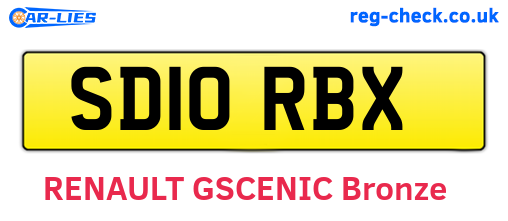 SD10RBX are the vehicle registration plates.