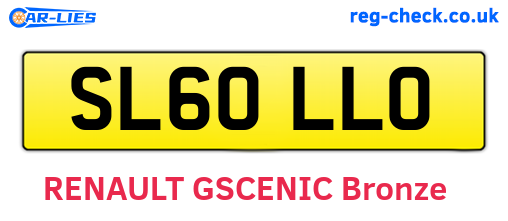 SL60LLO are the vehicle registration plates.