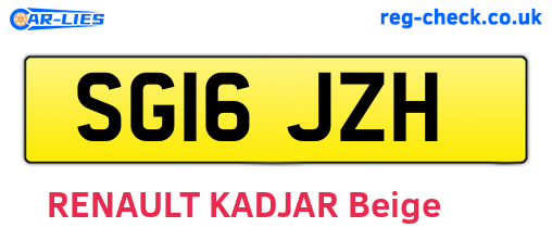 SG16JZH are the vehicle registration plates.