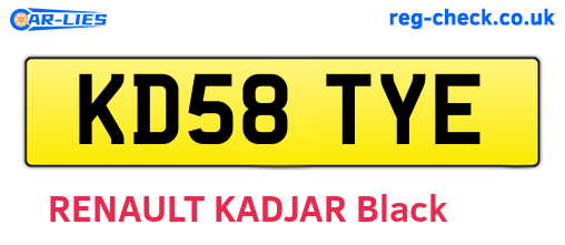 KD58TYE are the vehicle registration plates.