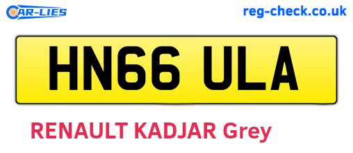 HN66ULA are the vehicle registration plates.