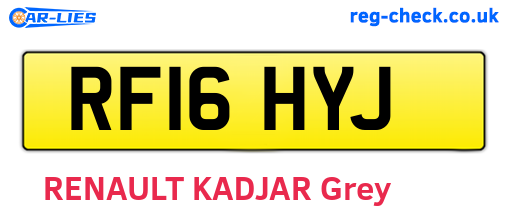 RF16HYJ are the vehicle registration plates.