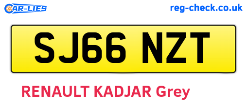 SJ66NZT are the vehicle registration plates.