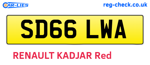 SD66LWA are the vehicle registration plates.