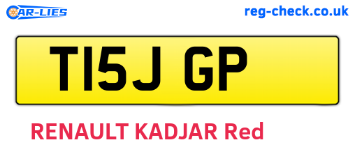 T15JGP are the vehicle registration plates.