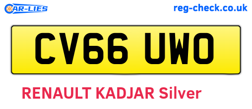 CV66UWO are the vehicle registration plates.
