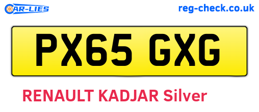 PX65GXG are the vehicle registration plates.