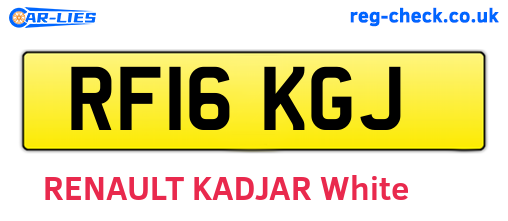RF16KGJ are the vehicle registration plates.