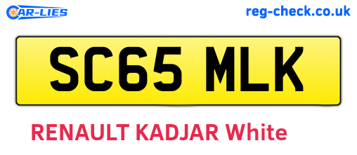SC65MLK are the vehicle registration plates.