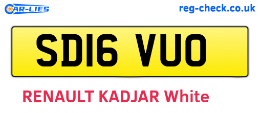 SD16VUO are the vehicle registration plates.