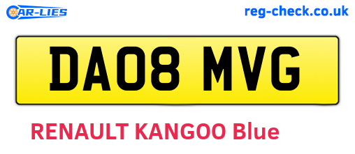 DA08MVG are the vehicle registration plates.