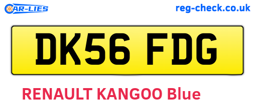 DK56FDG are the vehicle registration plates.