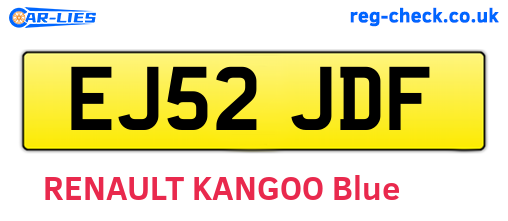 EJ52JDF are the vehicle registration plates.