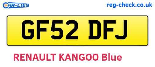 GF52DFJ are the vehicle registration plates.