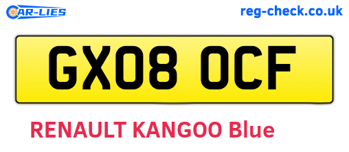 GX08OCF are the vehicle registration plates.
