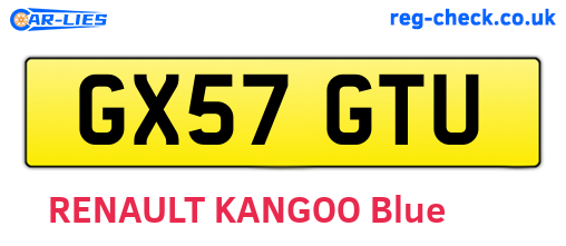 GX57GTU are the vehicle registration plates.