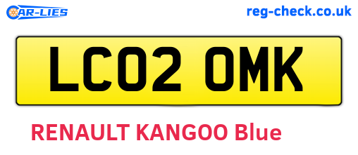 LC02OMK are the vehicle registration plates.