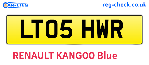 LT05HWR are the vehicle registration plates.