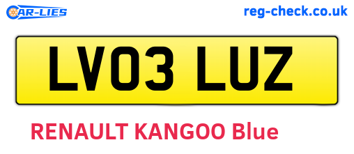 LV03LUZ are the vehicle registration plates.