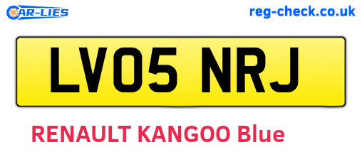 LV05NRJ are the vehicle registration plates.