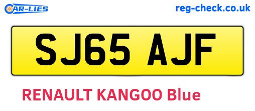 SJ65AJF are the vehicle registration plates.