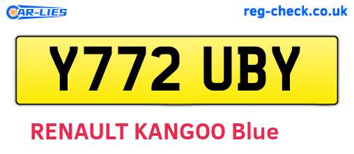 Y772UBY are the vehicle registration plates.