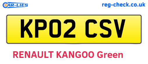 KP02CSV are the vehicle registration plates.