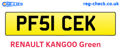 PF51CEK are the vehicle registration plates.