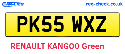 PK55WXZ are the vehicle registration plates.