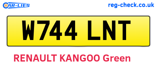 W744LNT are the vehicle registration plates.