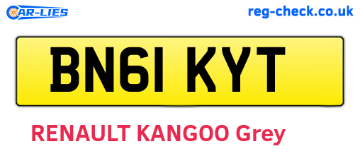 BN61KYT are the vehicle registration plates.