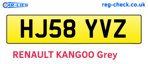 HJ58YVZ are the vehicle registration plates.
