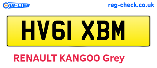 HV61XBM are the vehicle registration plates.