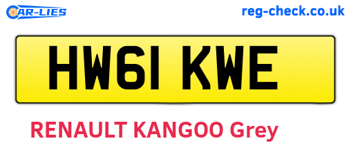 HW61KWE are the vehicle registration plates.