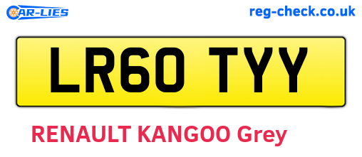 LR60TYY are the vehicle registration plates.
