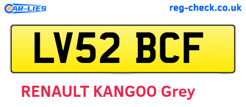 LV52BCF are the vehicle registration plates.