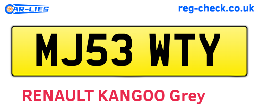 MJ53WTY are the vehicle registration plates.