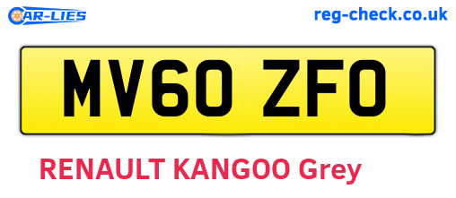MV60ZFO are the vehicle registration plates.