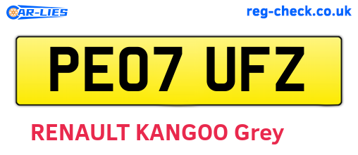 PE07UFZ are the vehicle registration plates.