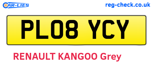 PL08YCY are the vehicle registration plates.