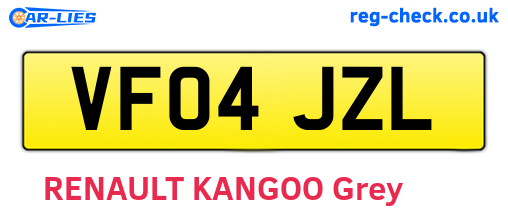 VF04JZL are the vehicle registration plates.