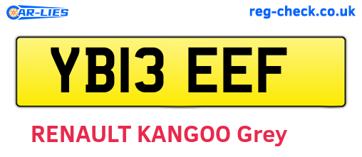 YB13EEF are the vehicle registration plates.