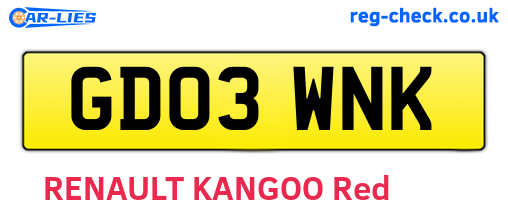 GD03WNK are the vehicle registration plates.
