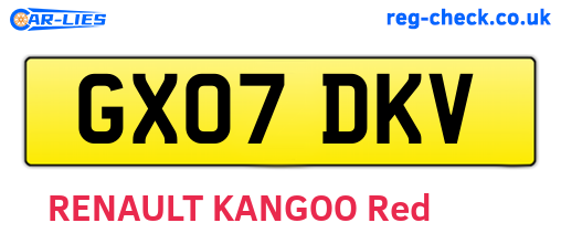 GX07DKV are the vehicle registration plates.
