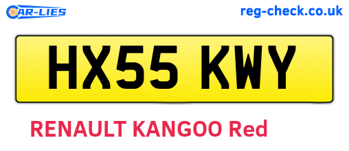 HX55KWY are the vehicle registration plates.