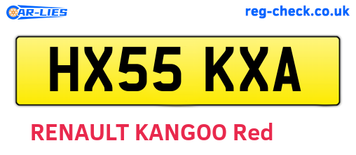 HX55KXA are the vehicle registration plates.