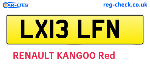 LX13LFN are the vehicle registration plates.