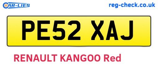 PE52XAJ are the vehicle registration plates.